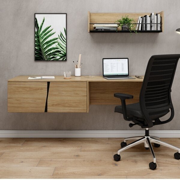 Escrivaninha Suspensa 2 Portas 180cm Com Prateleira Suspensa