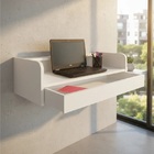 Escrivaninha Suspensa Bancada Com Gaveta Mesa Notebook Branco