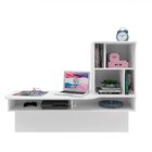 Escrivaninha Suspensa Com 6 Nichos Lilac  Branca Fosco