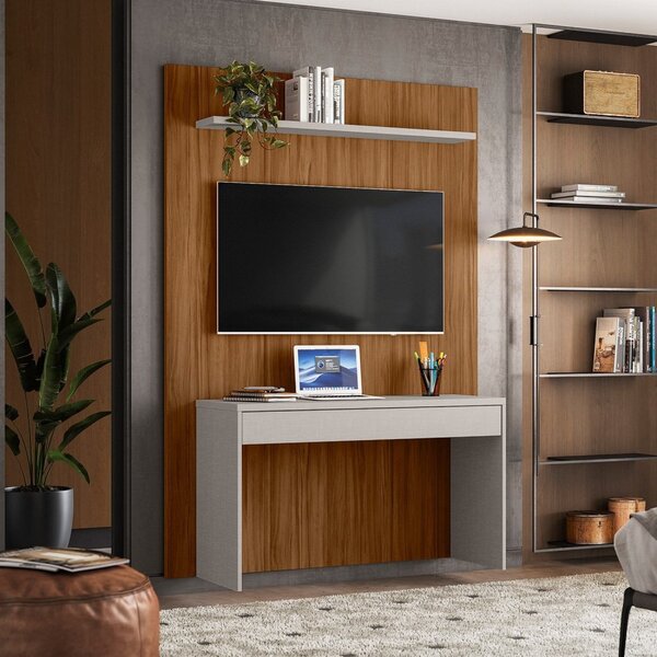 Escrivaninha Suspensa Com Painel Para Tv De 55" Nt 2100 1 Gav