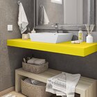 Escrivaninha Suspensa Em Mdf 120x50cm Amarela