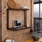 Escrivaninha Suspensa Industrial Milos Preto/imbuia - Moveis