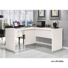 Escrivaninha Taurus Em L Com 2 Gavetas E Chave Off White