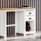 Escrivaninha Topazio - 2 Gavetas Madeira Maciça - Branco/frejó