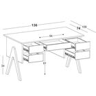 Escrivaninha Vintage Com 4 Gavetas  - Cinza - M54