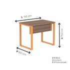 Escrivaninha X X P25 90cm Industrial Walnut E Laranja Picasso