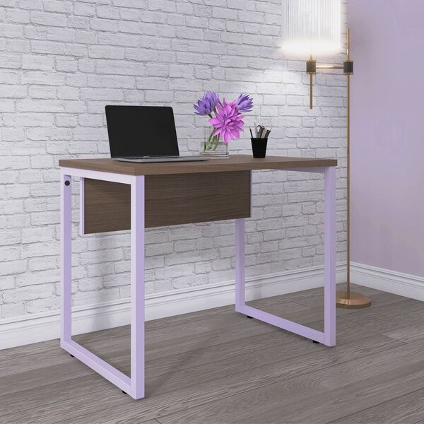Escrivaninha X X P25 90cm Industrial Walnut E Lilas Walnut/li