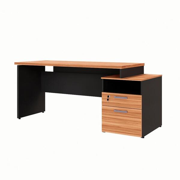 Escrivaninha Yaris 2 Gv Nogal Sevilha E Preta 150 Cm