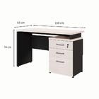 Escrivaninha Yaris 3 Gv Carvalho Berlin E Preta 120 Cm