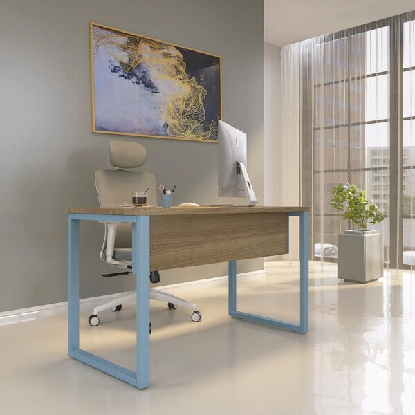 Escrivaninhas Mesa Escritório 70cm X 73,5cm Noce Naturalle/az