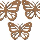 Escultura  De Parede Borboletas 3 Peças Mdf 6mm
