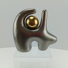 Escultura Abstrata Decorativa  Home&co Resina 19x21x8cm Prata