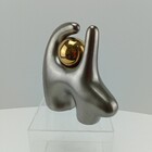 Escultura Abstrata Decorativa  Home&co Resina 19x21x8cm Prata