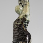 Escultura Abstrata Mulher Se Alongando Xisto Esmeralda