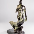 Escultura Abstrata Sereia Xisto Esmeralda