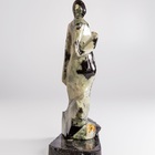 Escultura Abstrata Sereia Xisto Esmeralda