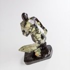 Escultura Abstrata Sereia Xisto Esmeralda