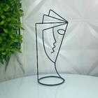 Escultura Artística Contorno Rosto Mulher Enfeite De Metal