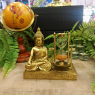 Escultura Buda Com Ampulheta 16cm Thaylandia Espressione
