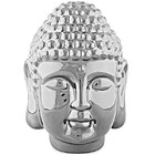Escultura Buda Prata Em Ceramica Mart 12997