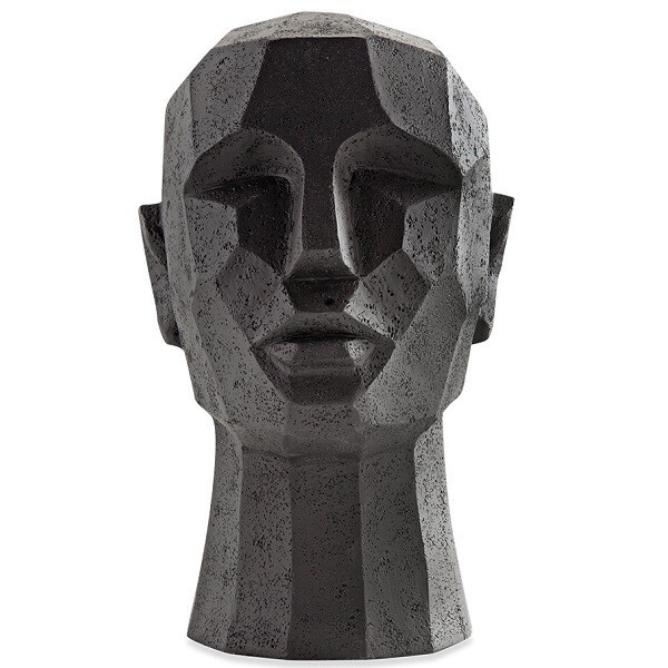 Escultura Cabeça Preta Em Poliresina Mart 12779