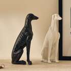 Escultura Cachorro Cerâmica Branco 14181 Mart
