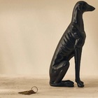 Escultura Cachorro Cerâmica Preto 14180 Mart