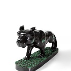 Escultura Cachorro Em Xisto Esmeralda