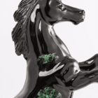 Escultura Cavalo Lapidado Em Xisto De Esmeralda