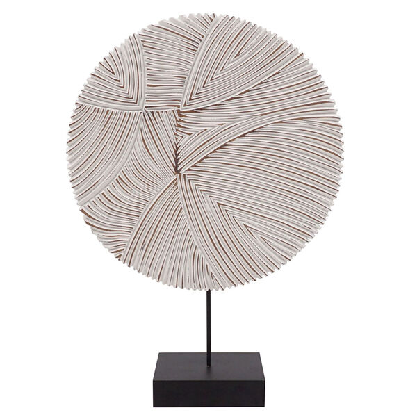 Escultura De Madeira Com Base - Objeto De Decoração 35cm