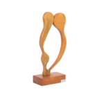 Escultura De Mesa Colisão Em Madeira