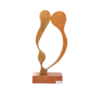 Escultura De Mesa Colisão Em Madeira