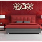 Escultura De Parede Abstrato Quadrados Vazado Branco 100 X 35