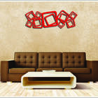 Escultura De Parede Abstrato Quadrados Vazado Vermelho 100 X