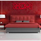 Escultura De Parede Abstrato Quadrados Vazado Vermelho 100 X