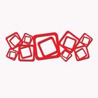 Escultura De Parede Abstrato Quadrados Vazado Vermelho 100 X