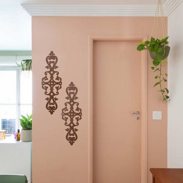 Escultura De Parede Arabesco 4 Pontas - Preto