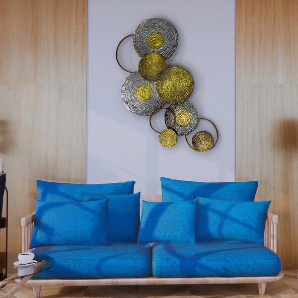 Escultura De Parede Decor Arcos Em Metal Dourados