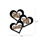 Escultura De Parede Decorativo Amor Coração Conjunto Bronze 6