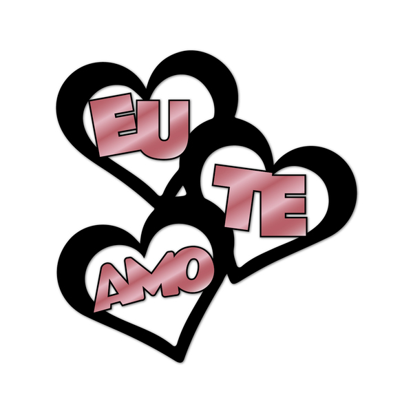 Escultura De Parede Decorativo Amor Coração Conjunto Rose 60x