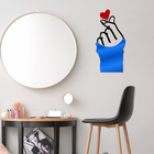 Escultura De Parede Decorativo Amor Coração De Dedo Azul 50x2