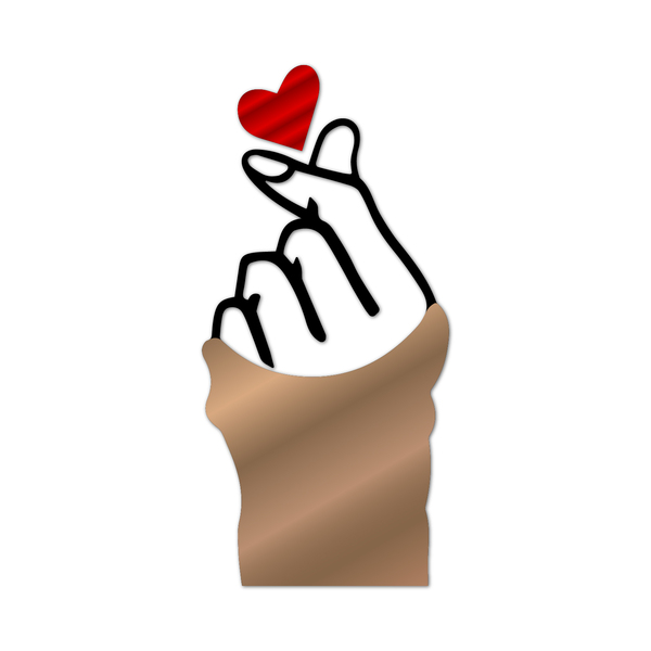 Escultura De Parede Decorativo Amor Coração De Dedo Bronze 60