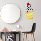 Escultura De Parede Decorativo Amor Coração De Dedo Dourado 5