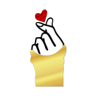 Escultura De Parede Decorativo Amor Coração De Dedo Dourado 6