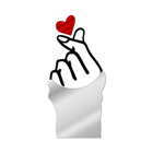 Escultura De Parede Decorativo Amor Coração De Dedo Prata 60x