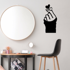 Escultura De Parede Decorativo Amor Coração De Dedo Preto 40x