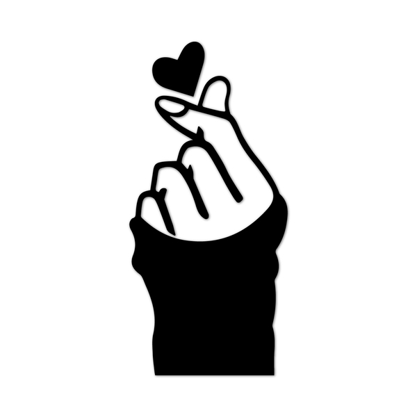 Escultura De Parede Decorativo Amor Coração De Dedo Preto 50x