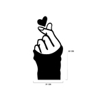 Escultura De Parede Decorativo Amor Coração De Dedo Preto 60x