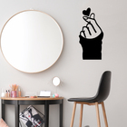 Escultura De Parede Decorativo Amor Coração De Dedo Preto 60x