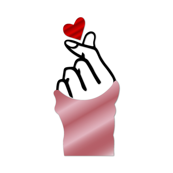 Escultura De Parede Decorativo Amor Coração De Dedo Rose 40x2